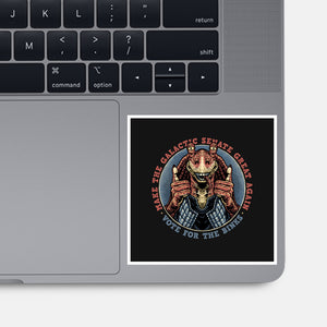 Vote For The Binks-None-Glossy-Sticker-glitchygorilla