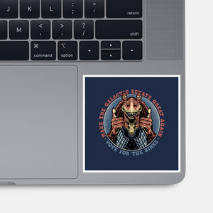 Vote For The Binks-None-Glossy-Sticker-glitchygorilla