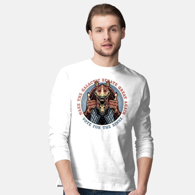 Vote For The Binks-Mens-Long Sleeved-Tee-glitchygorilla