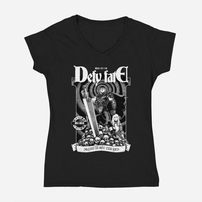 Defy Fate-Womens-V-Neck-Tee-Hafaell