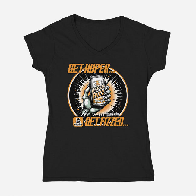 Orange Nova Hyper Fizz-Womens-V-Neck-Tee-palmstreet