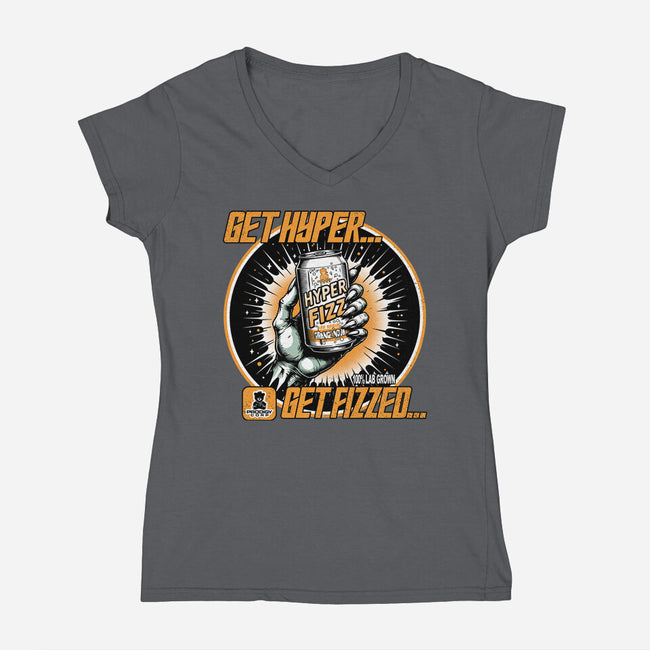Orange Nova Hyper Fizz-Womens-V-Neck-Tee-palmstreet