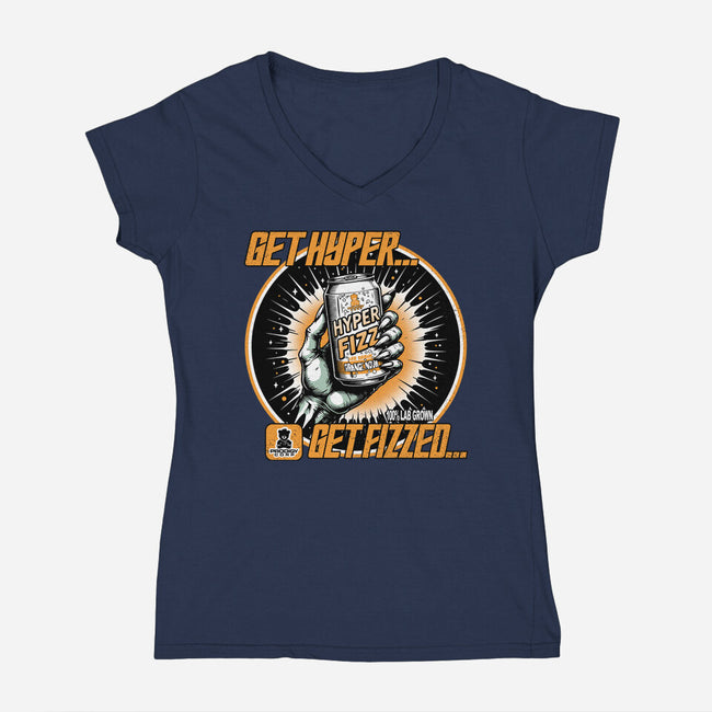 Orange Nova Hyper Fizz-Womens-V-Neck-Tee-palmstreet