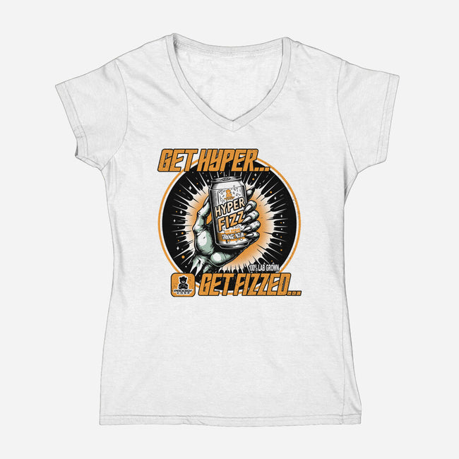 Orange Nova Hyper Fizz-Womens-V-Neck-Tee-palmstreet