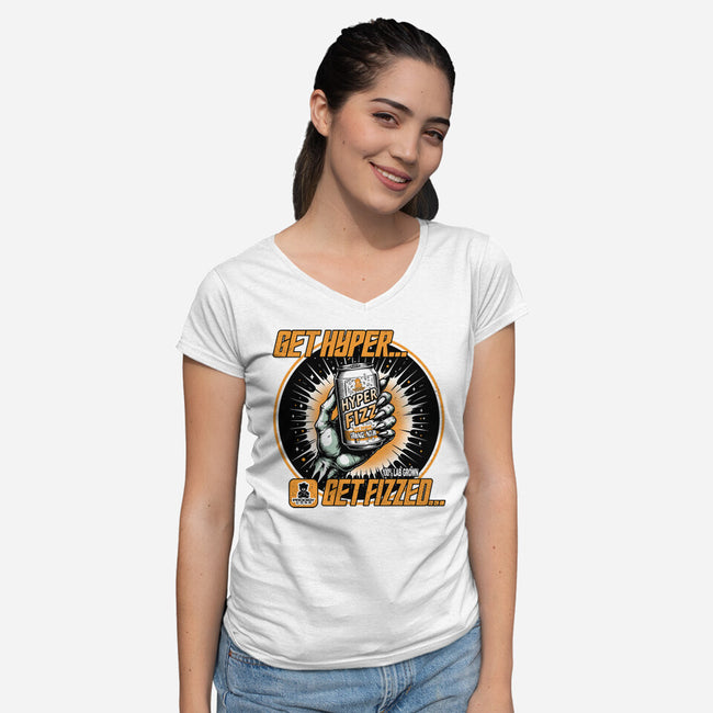 Orange Nova Hyper Fizz-Womens-V-Neck-Tee-palmstreet