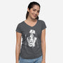 Wednesdays Tears-Womens-V-Neck-Tee-rocketman_art