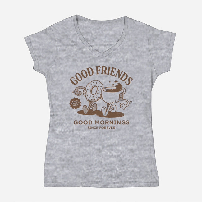Breakfast Duo-Womens-V-Neck-Tee-dfonseca