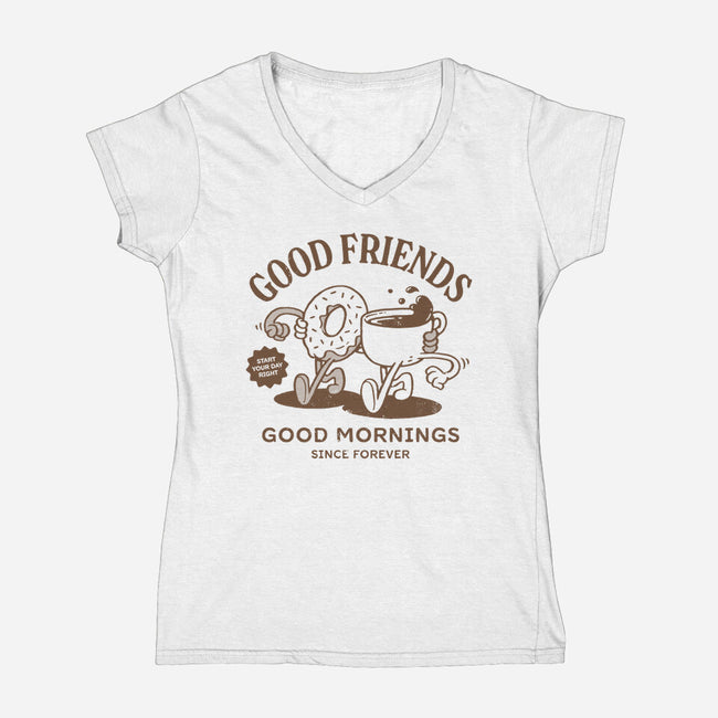 Breakfast Duo-Womens-V-Neck-Tee-dfonseca