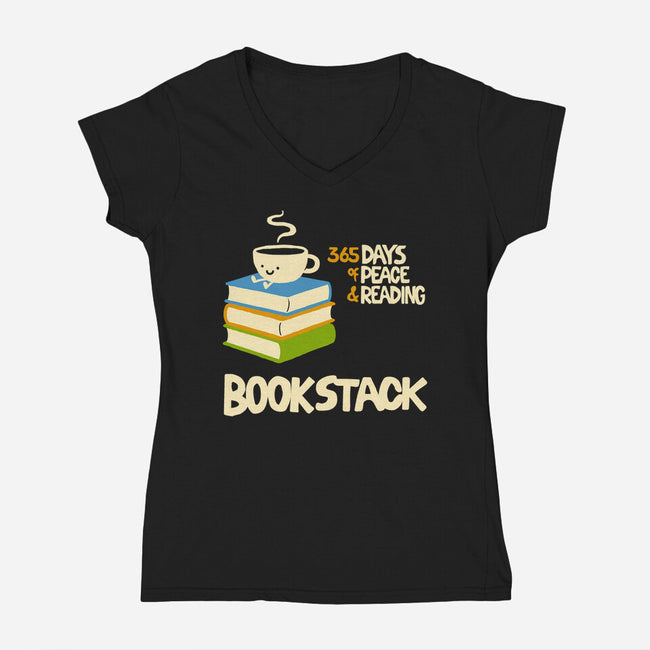Bookstack-Womens-V-Neck-Tee-dfonseca