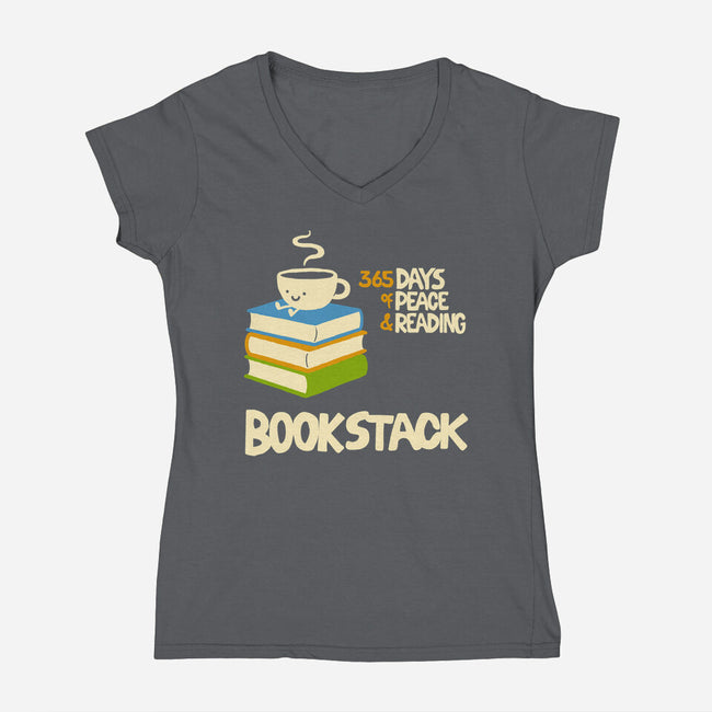 Bookstack-Womens-V-Neck-Tee-dfonseca
