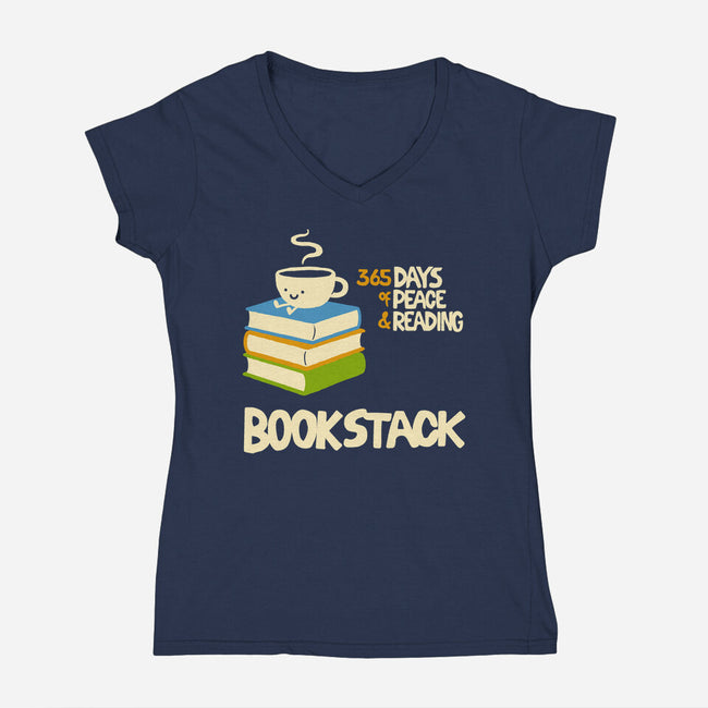 Bookstack-Womens-V-Neck-Tee-dfonseca