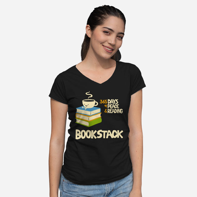 Bookstack-Womens-V-Neck-Tee-dfonseca