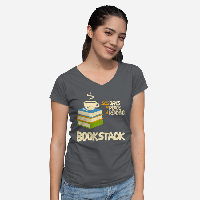 Bookstack-Womens-V-Neck-Tee-dfonseca