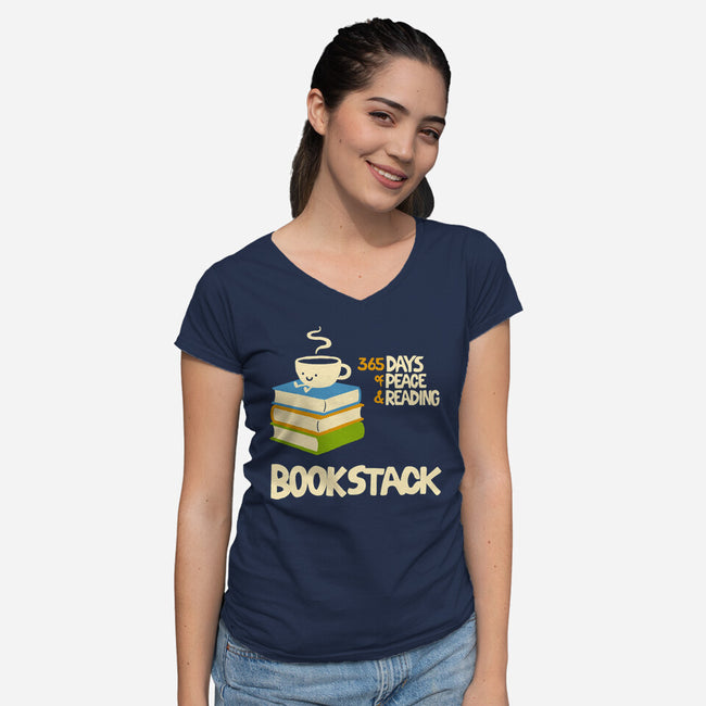 Bookstack-Womens-V-Neck-Tee-dfonseca