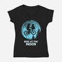 Bike At The Moon-Womens-V-Neck-Tee-Boggs Nicolas