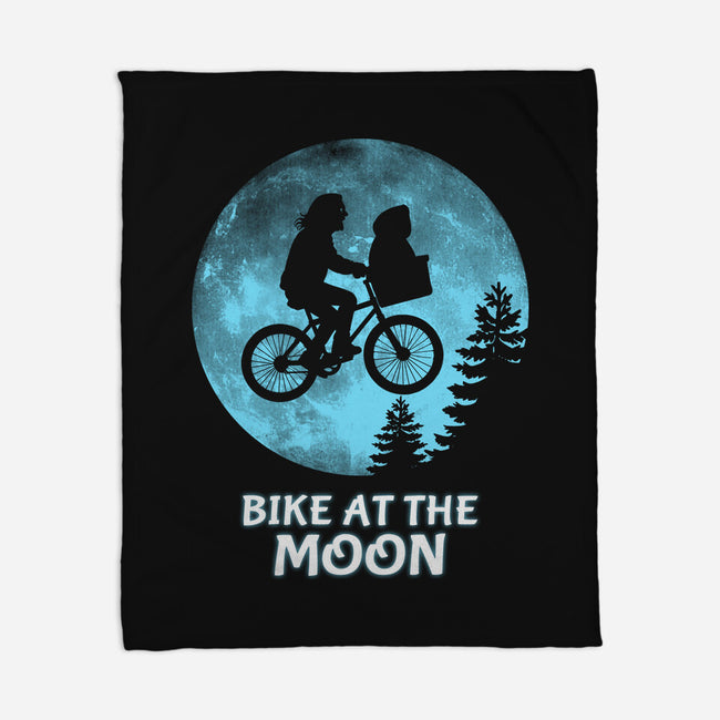 Bike At The Moon-None-Fleece-Blanket-Boggs Nicolas