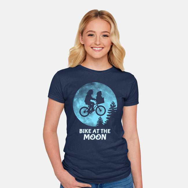 Bike At The Moon-Womens-Fitted-Tee-Boggs Nicolas