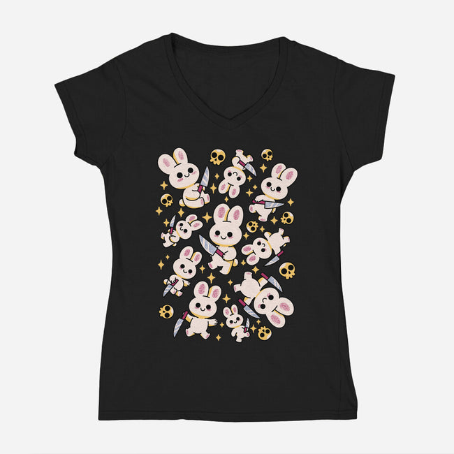 Cute But Instable-Womens-V-Neck-Tee-FunkVampire