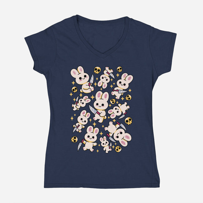 Cute But Instable-Womens-V-Neck-Tee-FunkVampire