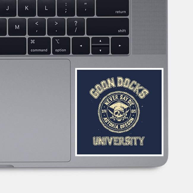 Goon Docks University-None-Glossy-Sticker-retrodivision