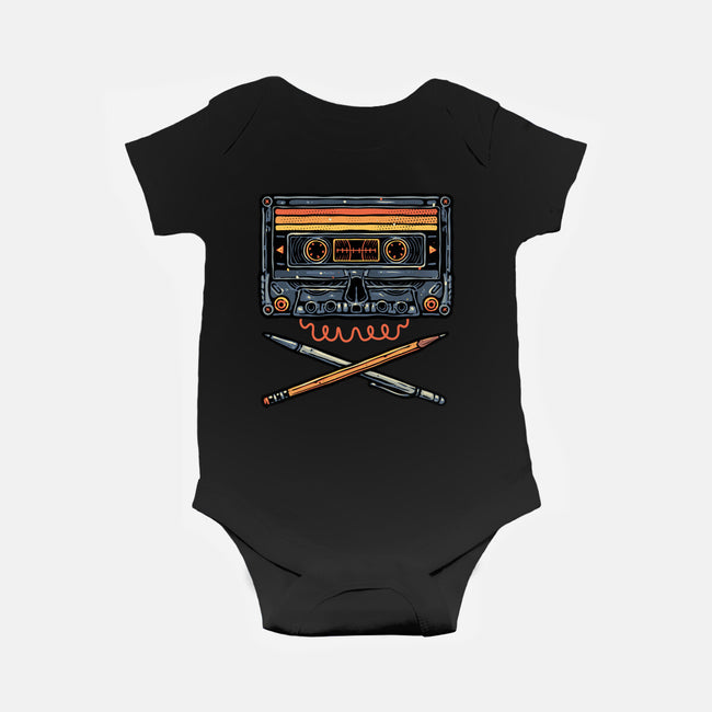 Crossbone Cassette-Baby-Basic-Onesie-glitchygorilla