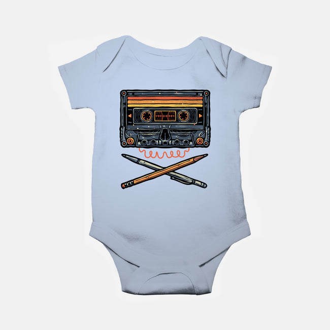 Crossbone Cassette-Baby-Basic-Onesie-glitchygorilla