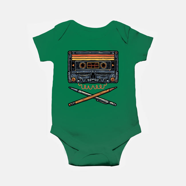 Crossbone Cassette-Baby-Basic-Onesie-glitchygorilla