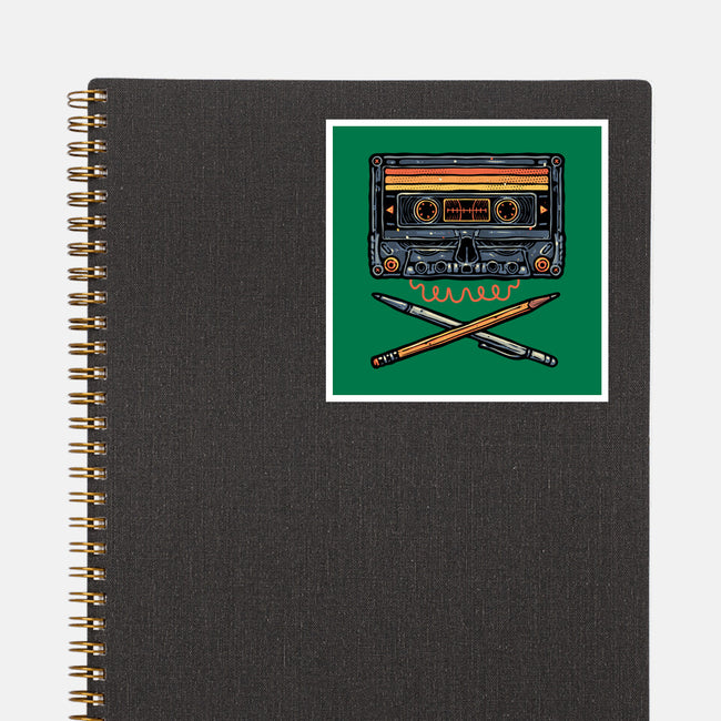 Crossbone Cassette-None-Glossy-Sticker-glitchygorilla
