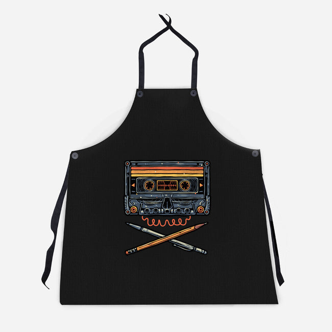 Crossbone Cassette-Unisex-Kitchen-Apron-glitchygorilla