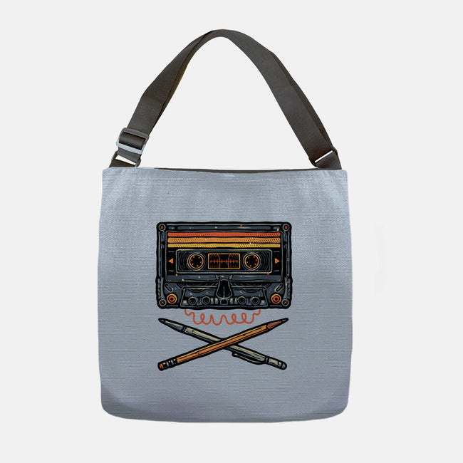 Crossbone Cassette-None-Adjustable Tote-Bag-glitchygorilla