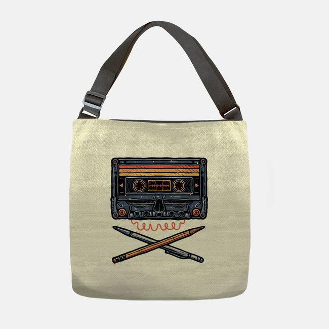 Crossbone Cassette-None-Adjustable Tote-Bag-glitchygorilla