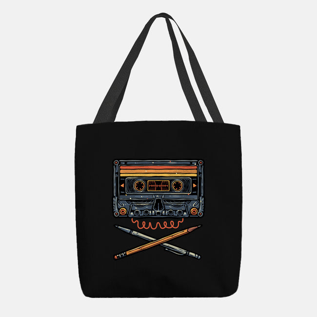 Crossbone Cassette-None-Basic Tote-Bag-glitchygorilla