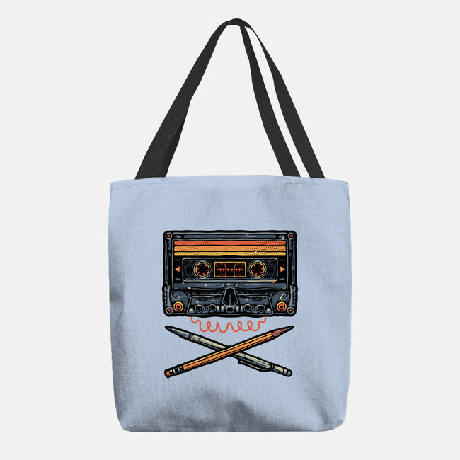 Crossbone Cassette-None-Basic Tote-Bag-glitchygorilla