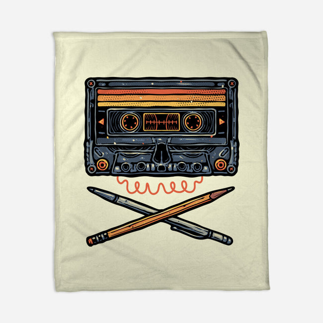 Crossbone Cassette-None-Fleece-Blanket-glitchygorilla