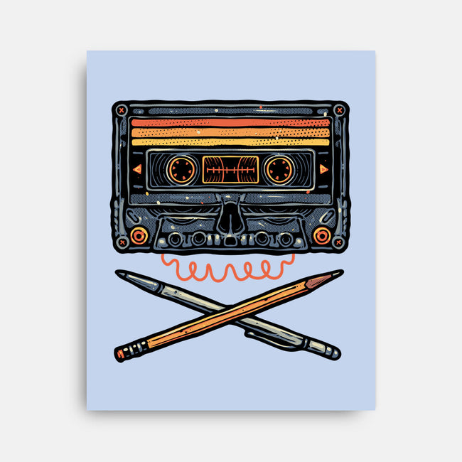 Crossbone Cassette-None-Stretched-Canvas-glitchygorilla