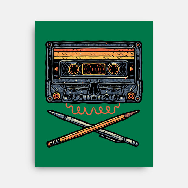 Crossbone Cassette-None-Stretched-Canvas-glitchygorilla