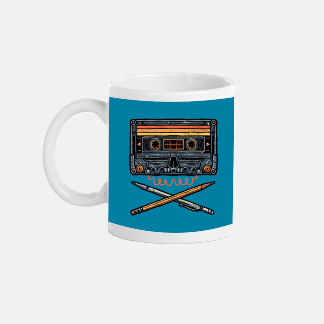 Crossbone Cassette-None-Mug-Drinkware-glitchygorilla