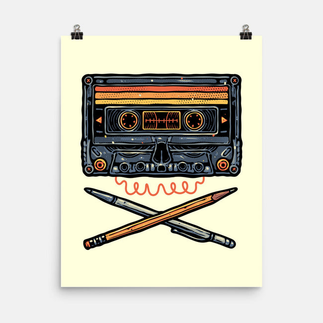 Crossbone Cassette-None-Matte-Poster-glitchygorilla