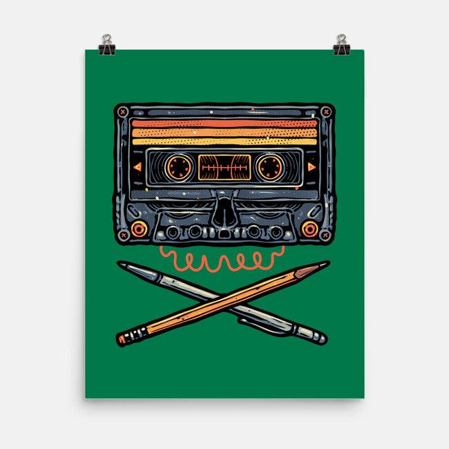 Crossbone Cassette-None-Matte-Poster-glitchygorilla