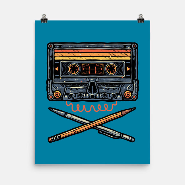Crossbone Cassette-None-Matte-Poster-glitchygorilla