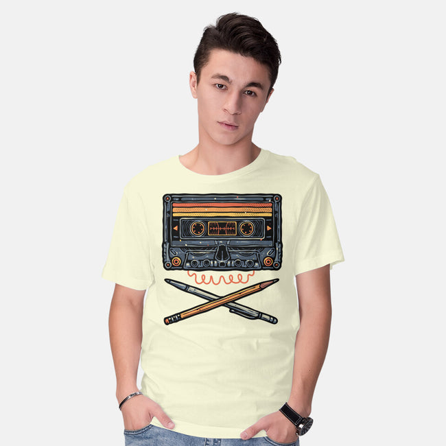 Crossbone Cassette-Mens-Basic-Tee-glitchygorilla