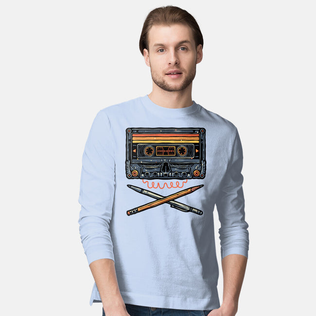 Crossbone Cassette-Mens-Long Sleeved-Tee-glitchygorilla