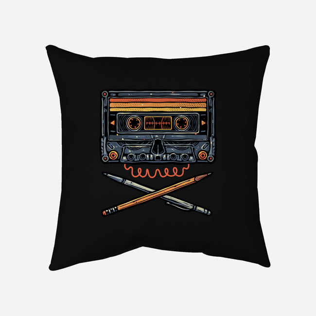 Crossbone Cassette-None-Removable Cover w Insert-Throw Pillow-glitchygorilla