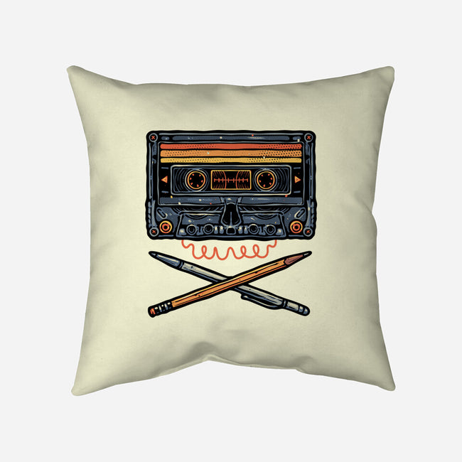 Crossbone Cassette-None-Removable Cover w Insert-Throw Pillow-glitchygorilla