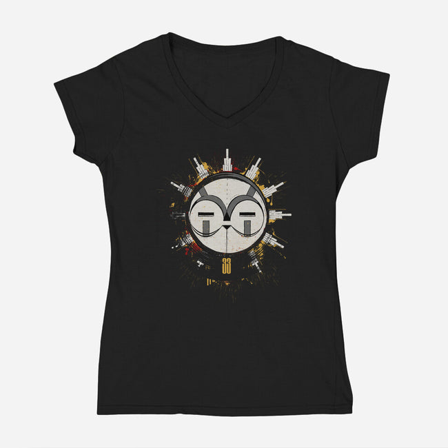 Legendary Being-Womens-V-Neck-Tee-rocketman_art
