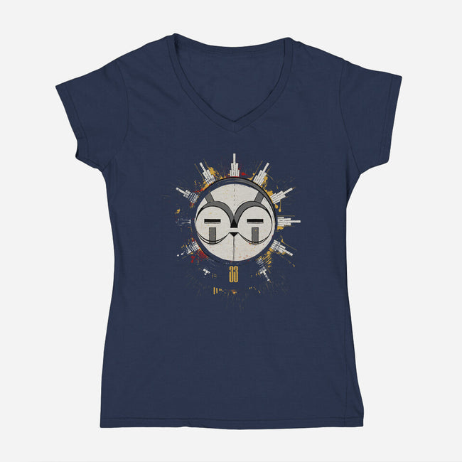 Legendary Being-Womens-V-Neck-Tee-rocketman_art