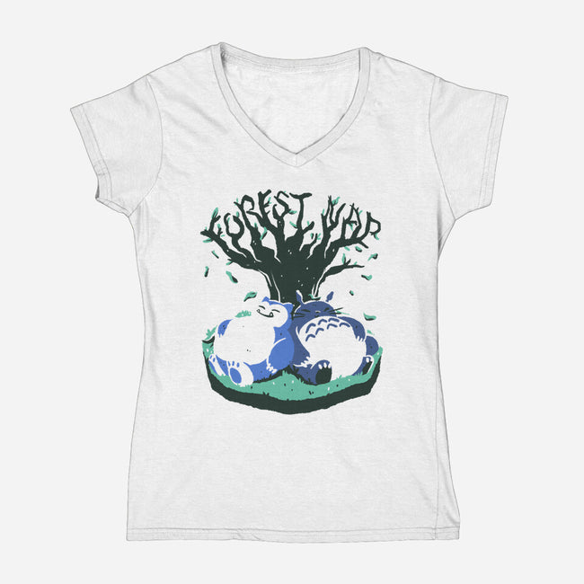 Forest Nap-Womens-V-Neck-Tee-estudiofitas