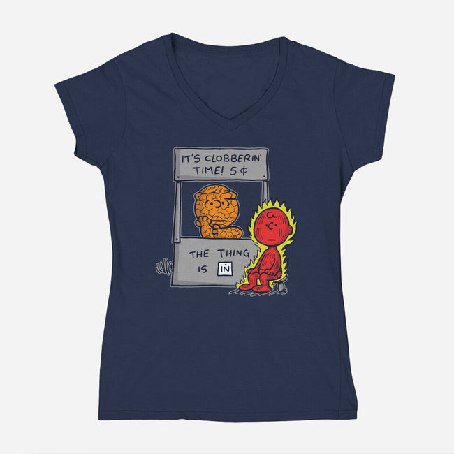 Fantastic Help-Womens-V-Neck-Tee-Barbadifuoco