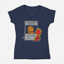 Fantastic Help-Womens-V-Neck-Tee-Barbadifuoco