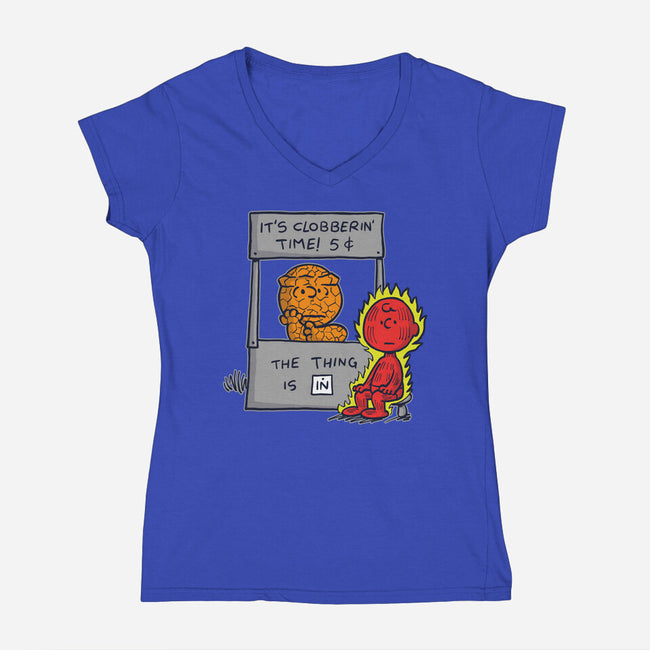 Fantastic Help-Womens-V-Neck-Tee-Barbadifuoco